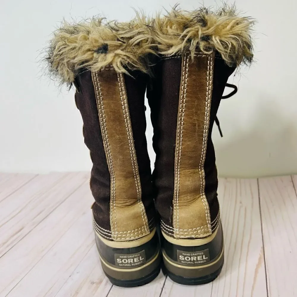 Sorel Joan of Arctic Brown Suede Fur Lined Winter Boots